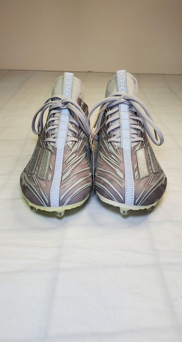 Adidas Size 12 Adizero Silver Metallic Grey Football Cleats  display picture 2