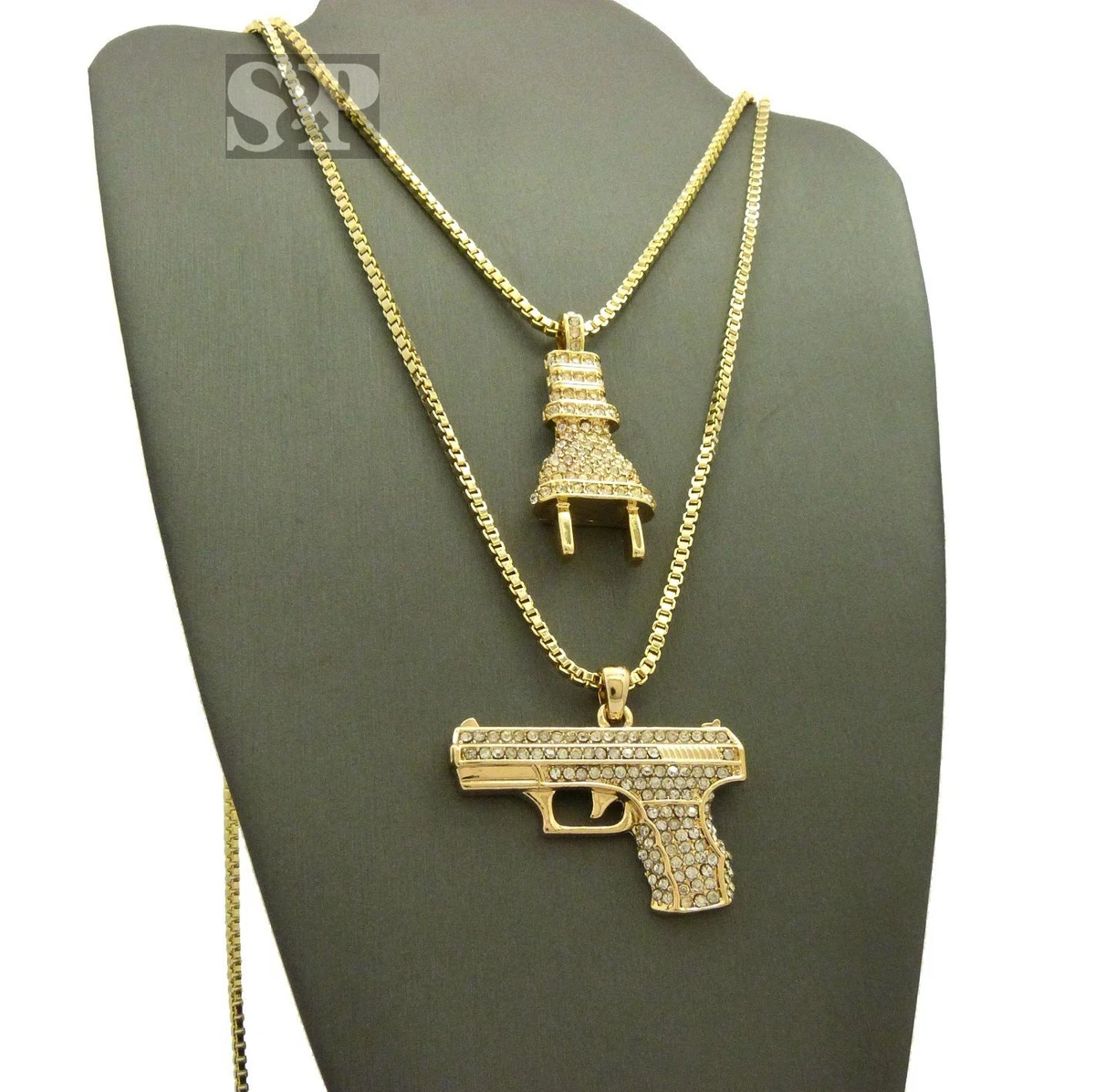 Gold plug pendant online