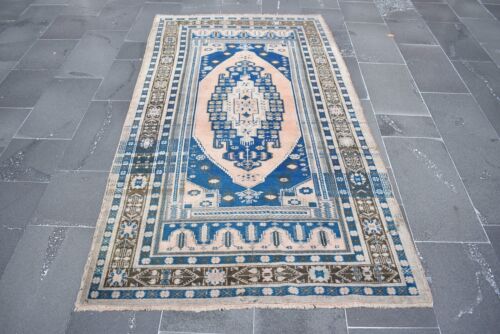 Handmade rug, Turkish rug, Organic wool rug, Floor boho rug, 4 x 7.8 ft TV4952 - Picture 1 of 9