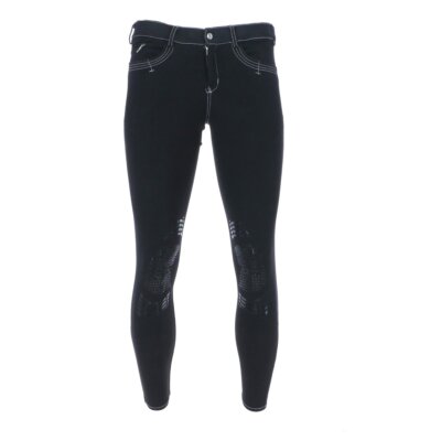 Covalliero Reithose Basic Plus für Herren in schwarz mit hellen Nähten und Knieg