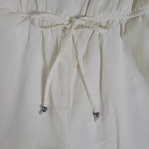 Kingston Grey M Woman's Romper Ivory Linen Blend Spaghetti Straps Lined - Picture 5 of 16