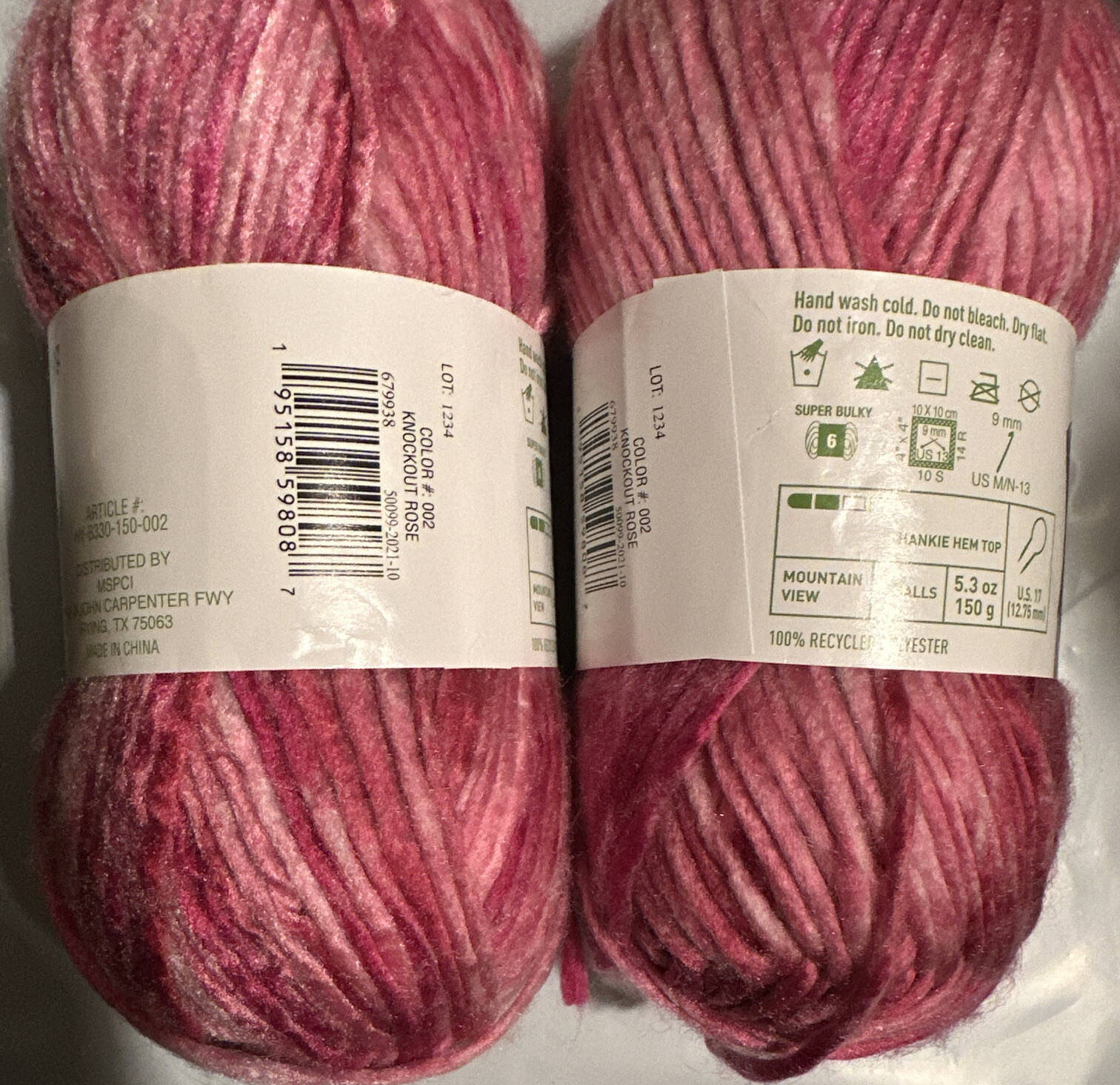 Knockout Threads 3 ECO COZY WATERCOLORS in KNOCKOUT ROSE LOOPS & THREADS 145yds/133m 5 ...