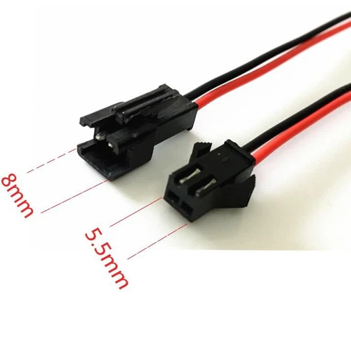 50-Pair 2-Pin For JST SM Plug Male+Female Connector 22AWG Electrical Cable Wires - Picture 2 of 18