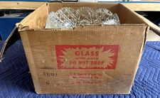 Vintage L.E. Smith Glass Daisy & Button Punch Bowl Set 18 Cups Original Box