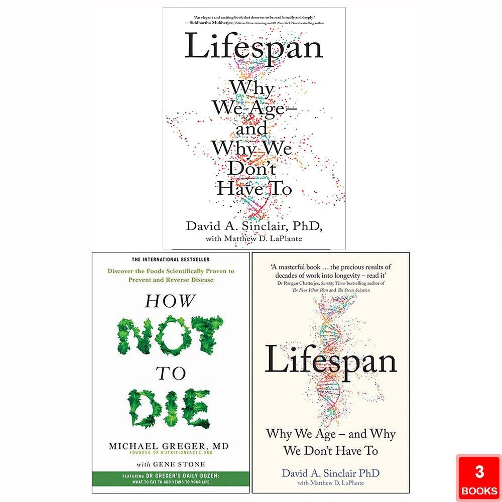 Lifespan,Eat to Beat Disease,How Not To Die 3 Books Collection Set NEW