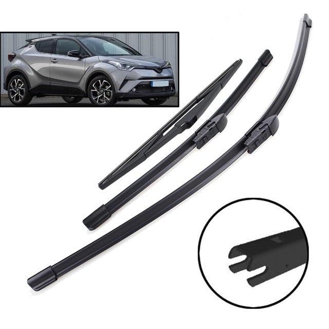 3PCS Windshield Wiper Blades Front Rear Set For Toyota CHR CHR 2016