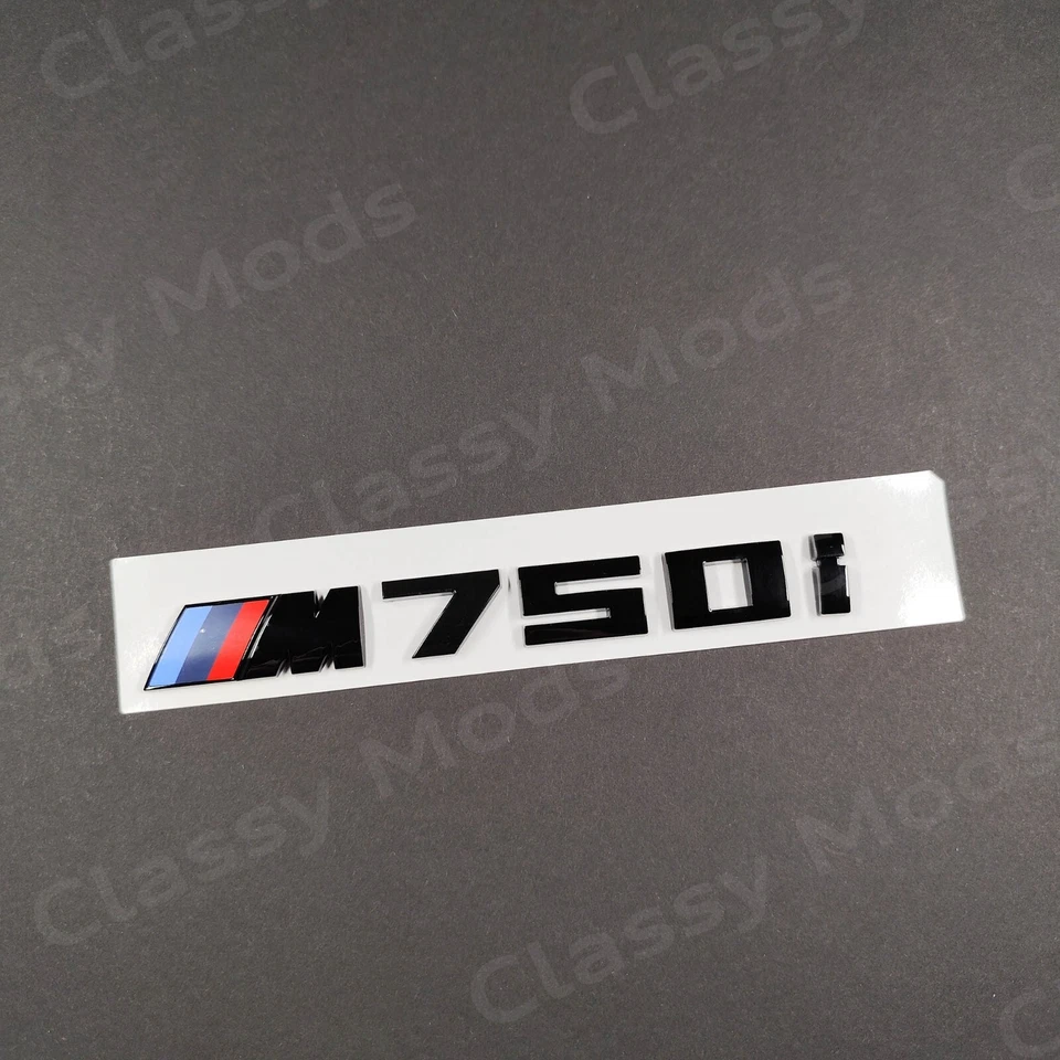 M750i xDrive Gloss Black Badges for BMW Emblem Set M Power — 第 3/4 张图片