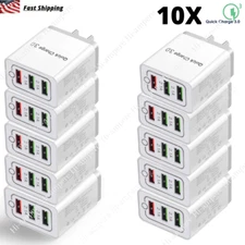 Multiple 3-Port USB AC Plug Quick Charger Block Universal Phone Cube 18W Box Lot