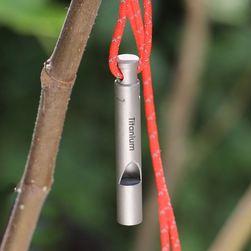 Titanium Emergency Whistle with Cord Outdoor Survival Camping Hiking CBG T8X5 - Picture 7 of 11