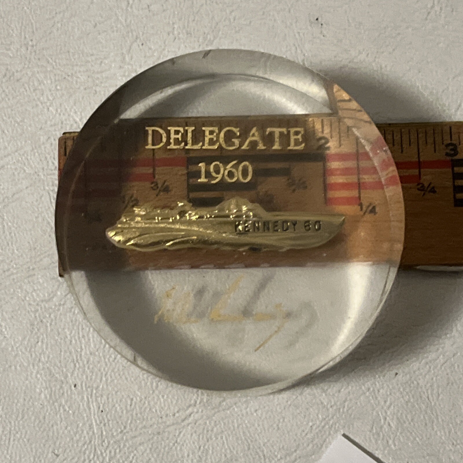 JOHN F. KENNEDY PT109 DELEGATE SOUVENIR LUCITE PAPERWEIGHT NEARMINT CONDITION eBay