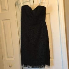 B24:DAVIDS BRIDAL: SIZE 4 LACED BLK DRESS