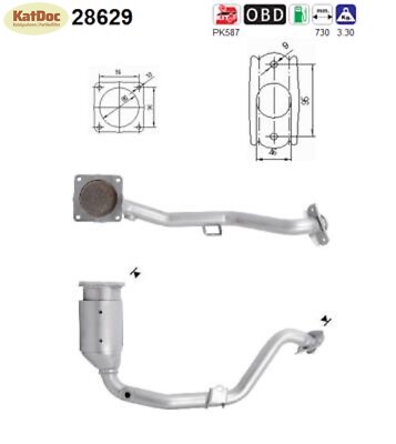   Katalysator für Citroen C4, Peugeot 307, 1.6, 16V, 80kW, Euro 4