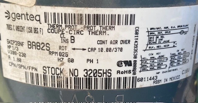 Motor eléctrico Century 1/8 HP, 60 Hz, 3 SPD, 2,2 amperios, 115 voltios Foto 2 de 2