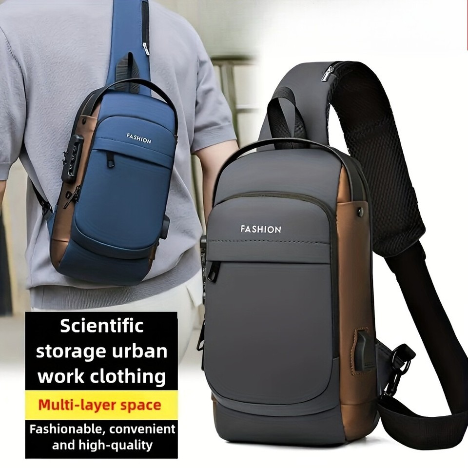 Bolso bandolera antirrobo USB impermeable