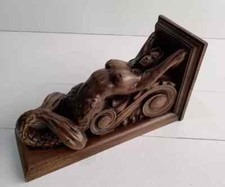 Corbel Mermaid of wood Decorative Carved Wooden Corbel 1pc Wall Hanging Decor