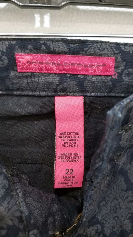 🍀 Pantalones Pure Energy Azul Marino Floral Clásicos 5 Bolsillos Mujer Elastizados Talla Grande 22 2x 🍀 Foto 3 de 3