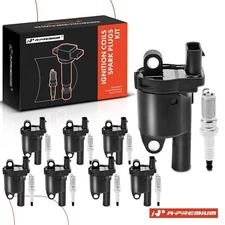 A-Premium 8x Ignition Coil & IRIDIUM Spark Plug Kit for Chevy Silverado 1500 GMC