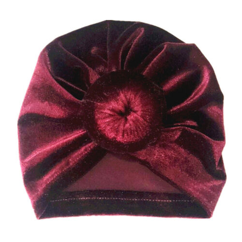Baby Velvet Hats Turban Solid Infant Cap Beanies Girls Boys Head Wraps Bonnet - Picture 22 of 23