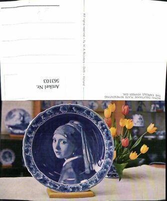 563103,Royal Delftware Plate The famous Vermeer Girl Porzellan Teller Interieur