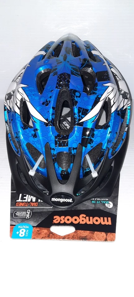 Mongoose Skull Boys Dial-Tuned Bicycle Helmet Youth Ages 8+ Microshell New! - Image 4 of 4