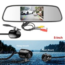 5" Car Mirror Monitor with Waterproof Night Vision Rear View Camera Backup Kit