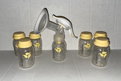 MEDELA MANUAL PUMP 7 BREASTMILK STORAGE BOTTLES 