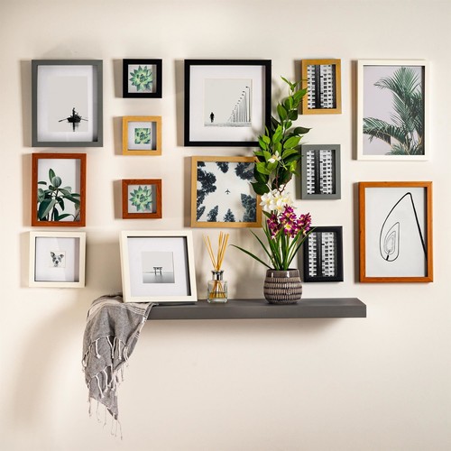 5x Dark Wood 5" x 7" Acrylic 3D Box Photo Picture Frame - White 4" x 6" Mount - Picture 6 of 7