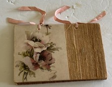 Vtg Blank Handmade Recipe Book Booklet Poppies