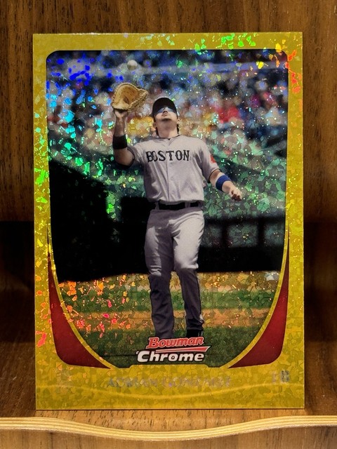 2011 Bowman Chrome Adrian Gonzalez 1/1 GOLD CANARY Diamond Refractor #73 Red Sox