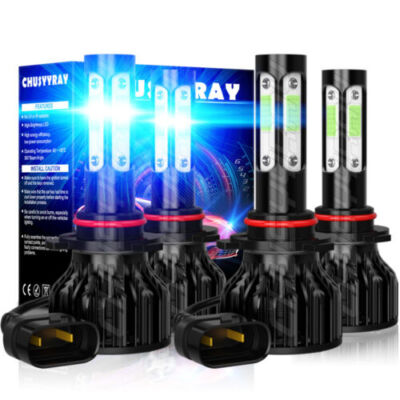 For Chevy Caprice 1987-1990 9005 9006 8000K LED Headlight Kit Hi/Lo Beam 4 Bulbs