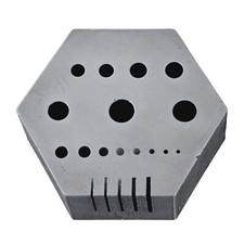 Hexagonal Riveting Anvil with 15 Holes and 5 Serrations Jeweler's Staking Anvil