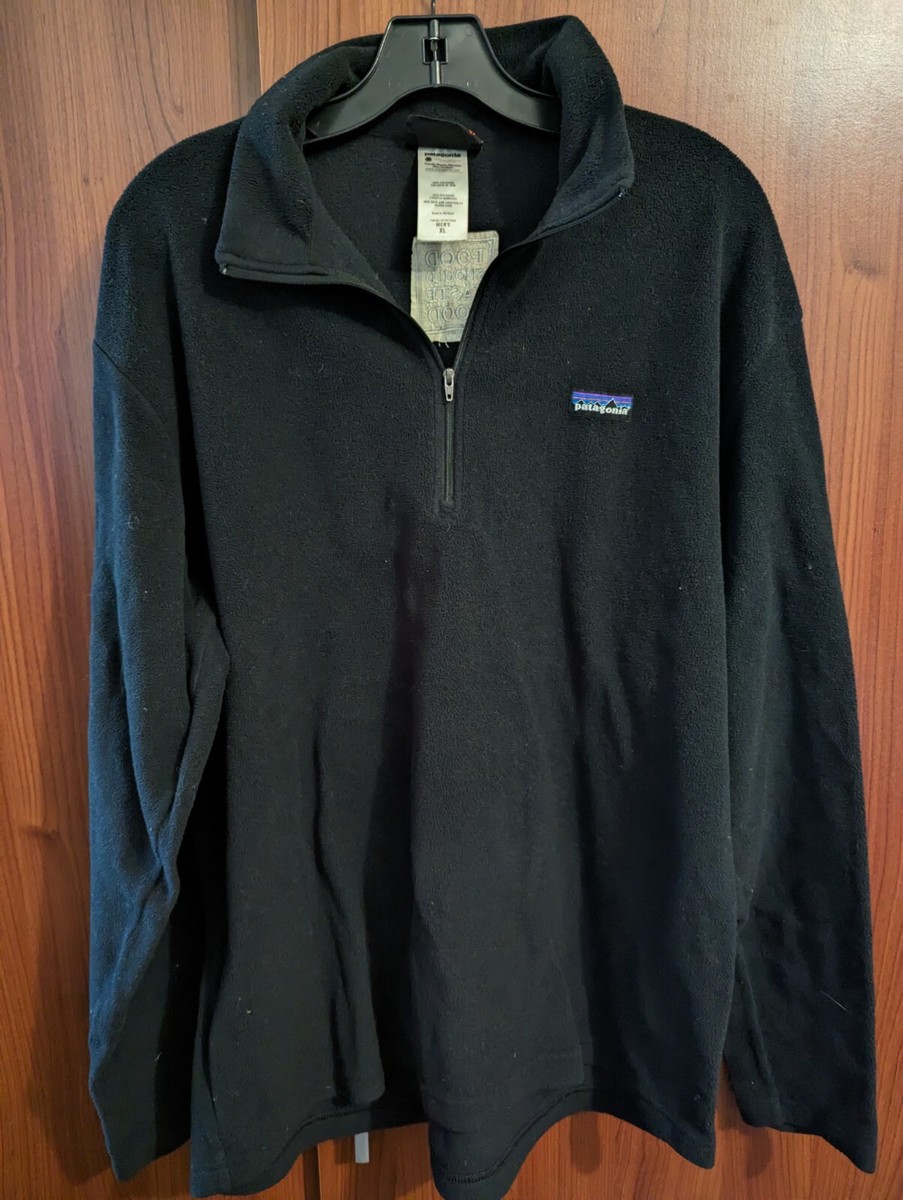 Mens patagonia 1/2 zip synchilla Fleece pullover XL Black