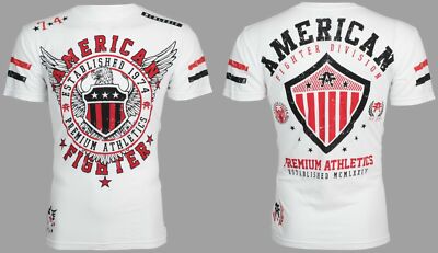 AMERICAN FIGHTER Excelsior White Athletic Mens Crewneck T-shirt L-3XL NWT
