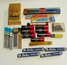 Lot Vintage Mechanical Pencil Lead Refills Scripto Eversharp Red Top Pentel +