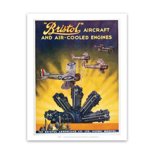 Bristol aircraft air cooled engines 28x35cm Art Print Vintage Railway Posters - Picture 1 of 1
