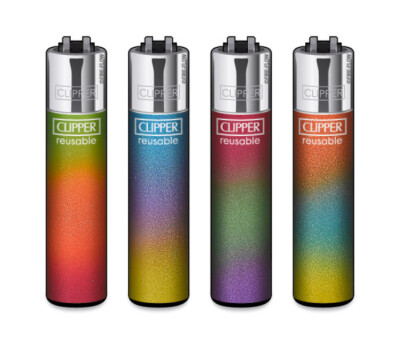 Clipper Classic Feuerzeug Serie 'Triple Gradient #2' 4 Stück Feuerzeuge NEU Set