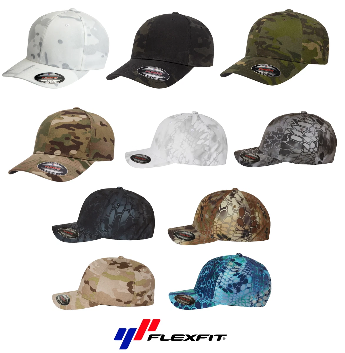 Wooly Flexfit Baseball Fitted Combed Camo Flex Fit | Twill 6277 Hat Cap Blank eBay