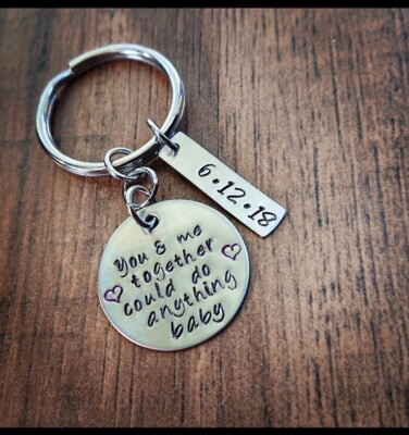 Hand Stamped DMB Keychain, Dave Matthews Band Keychain, Lyrics You & Me - Custom