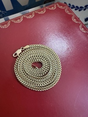 10 Karat massives Gold Franco 2,5 mm Diamantschliff 22 Zoll