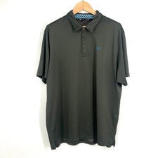 Travis Mathew Mens XXL Golf Polo Shirt Dark Gray Performance Short Sleeve