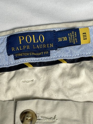 Polo Ralph Lauren Pants Mens 38x30 Khaki Straight Fit Chino Twill Cotton - Picture 7 of 7