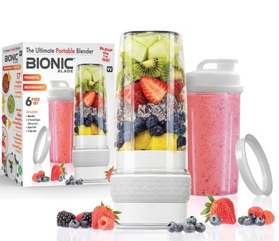 Bionic Blade Personal Portable Blender 26.5 oz with Extra 8.6 x 3.6, White
