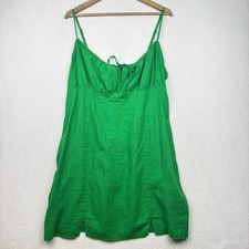 Wild Fable Linen Blend Mini Dress Womens XL Tie Front Smocked