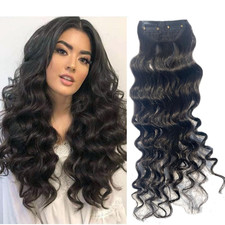 CADENZA HAIR Real 100 Natural Human Hair 2Clip-In Real Hair Extension Remy Curl