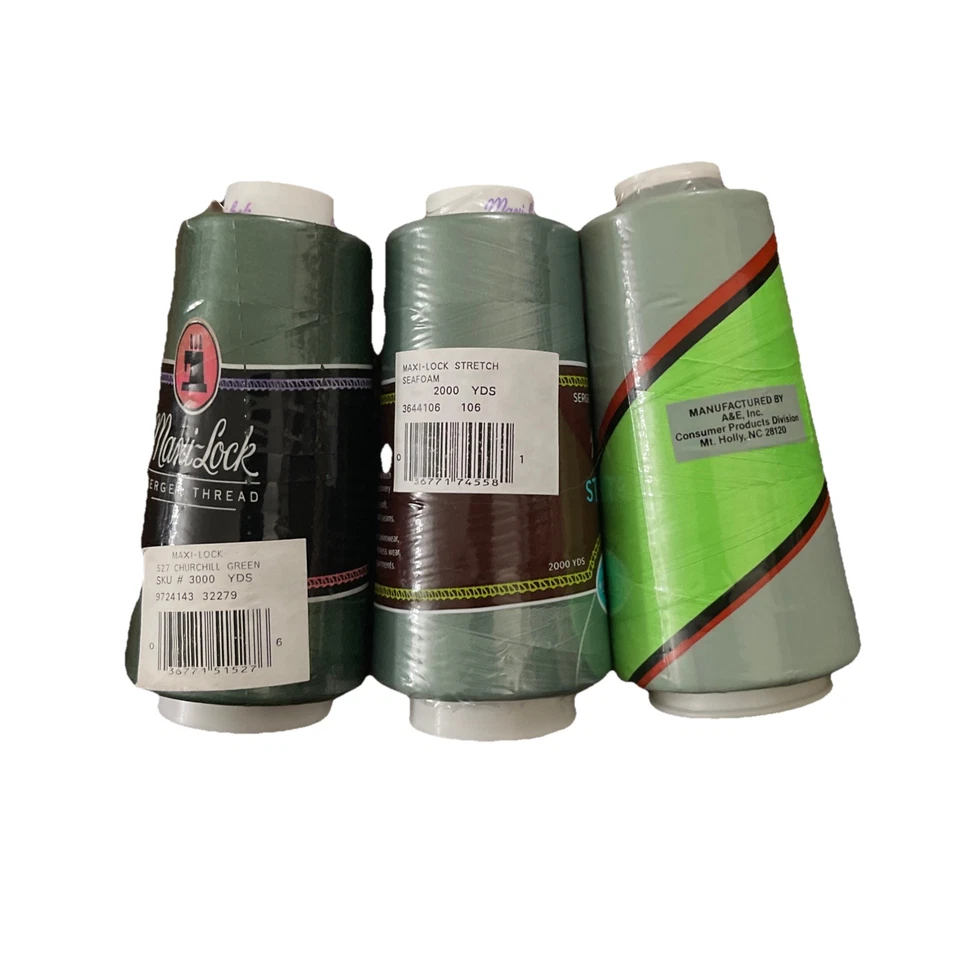 Maxi-Lock Stretch Serger Cone Nylon Thread. Assorted Colors. 2000/3000yd 3 PACK - Image 2 of 2