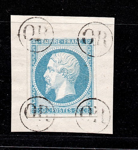 💎 BRIEFMARKE NAPOLEON NR14 GESTEMPELT SELTEN GOLD ländlicher Ursprung COTE > 250 E 💎 - Bild 1 von 2