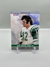 1990 Pro Set #3 Joe Namath Super Bowl MVP Collectibles Card New York Jets