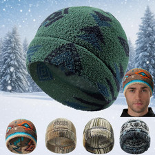 Winter Fleece Warm Windproof Unisex Beanie Hat for Outdoor Winter Skiing Sports