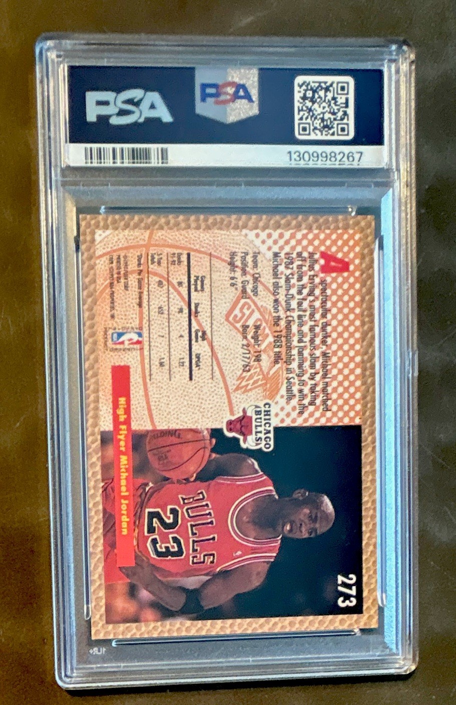 Fleer 1992 Michael Jordan #273 Chicago Bulls PSA 10 GEM MT Basketball Card view 2