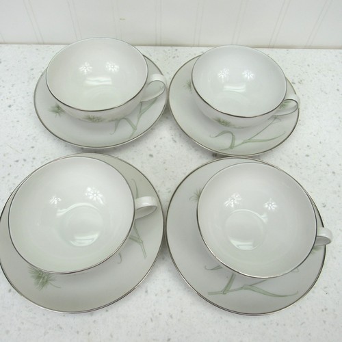 Vtg MCM China 4 Vita Craft Greenbriar coffee tea Cups and Saucers German - Picture 2 of 5